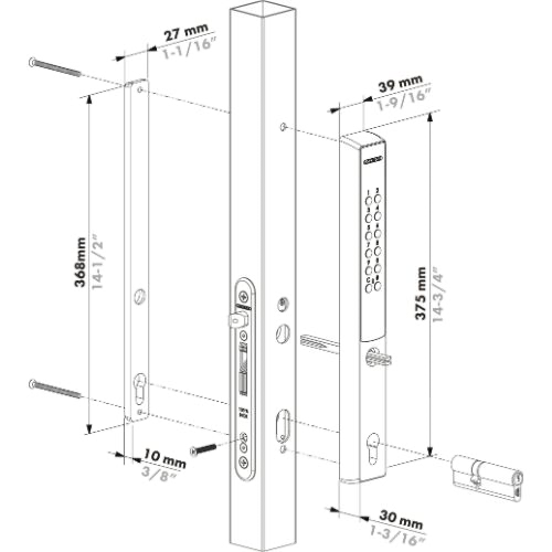 2 VERA Digital Wireless Access Control Single side for Insert Locks 40mm Silver.webp