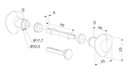 Gate Handle Aluminium Round  Knobs with 8mm square 90 mm spindle Locinox 3006KR blocking set.webp