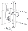 Locinox Industrial Manual Sliding Gate Lock 40mm profile Black colour -without Keep.webp