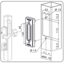 4 Locinox Industrial Manual Sliding Gate Lock 50mm profile Silver colour with Keep.webp