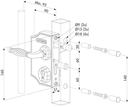 Locinox Large Ornamental Lock H2 Square profile adjustable 40-60mm.webp