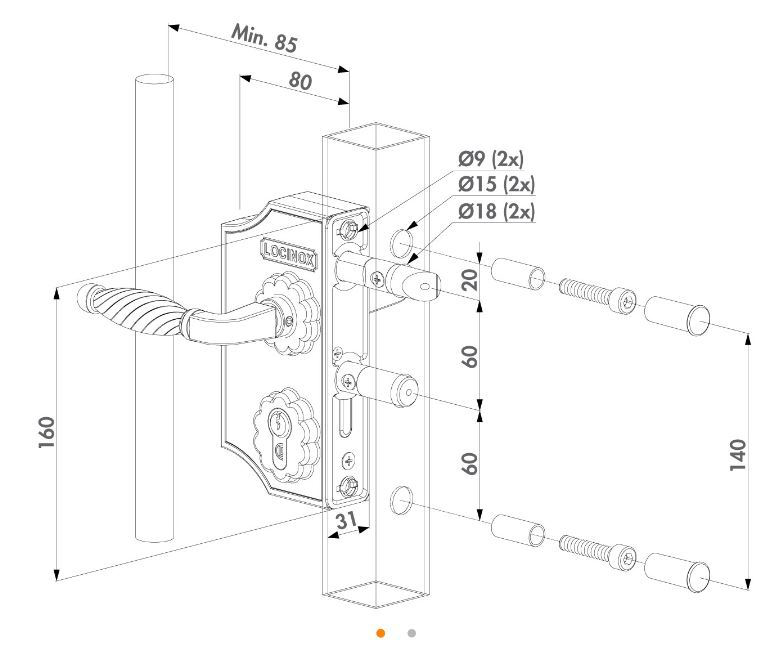 2 Small Ornamental Lock F2 Flat profile adjustable 10-20mm.webp