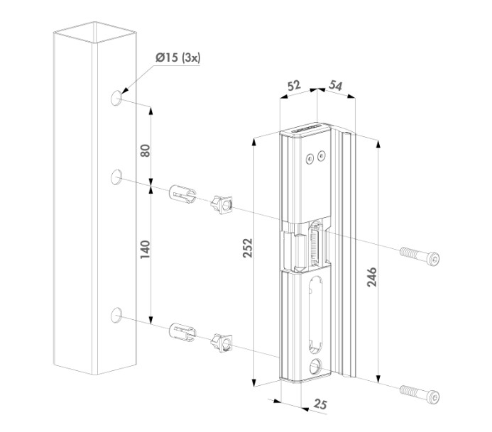 2 Locinox SURFACE MOUNTED ELECTRIC STRIKE for Swing Gates -Fail Open.webp
