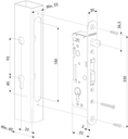 Mortise Lock H Metal 35 mm Back Set Lock only.webp