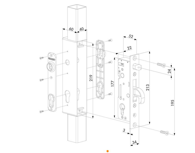 2 Stainless Steel  H metal lock for welding lock box- Lock only.webp