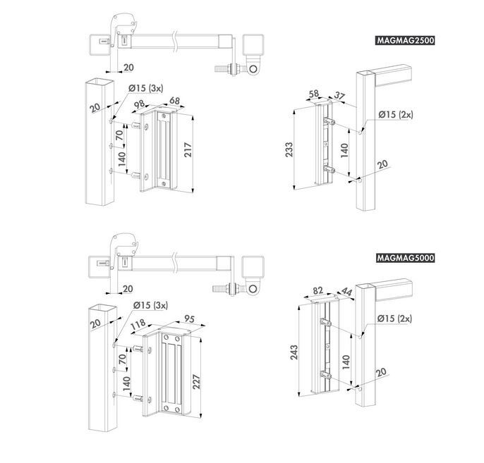 Surface mounted Electro Magnetic lock 250kg without integrated handles.webp