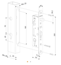 3 Swing Gate Mortise Lock H Metal 35 mm Back Set complete Kit- Aluminium Handle.webp