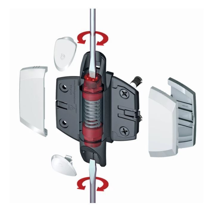 TruClose Self Closing Hinge for Round post to Glass gates . up to 25kg.webp