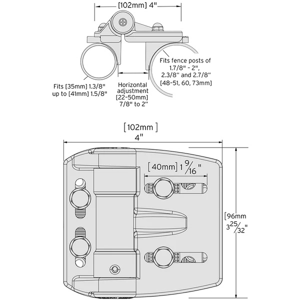 TruClose Self Closing Gate Hinge Regular Hinges for Round Post.webp