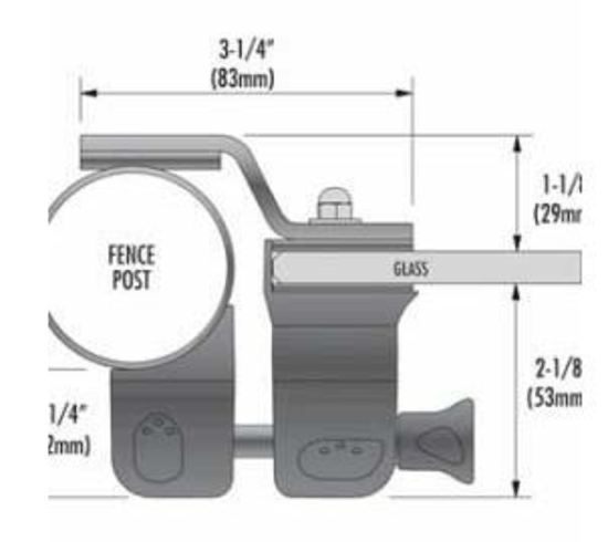 Side Pull Latch - Magnetic  - 50mm Round Post to Glass- Non Lockable.webp