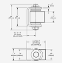 Combo BadAss Hinge Steel Body - Round or plate post installations up to 270 kg - Each.webp