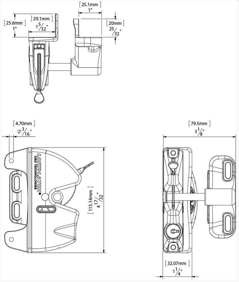 D&D LokkLatch  General Purpose Single Sided Gate Lock - LLAA.webp