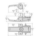 Magnetic Gate Lock - Black Handle Keyed Different.webp