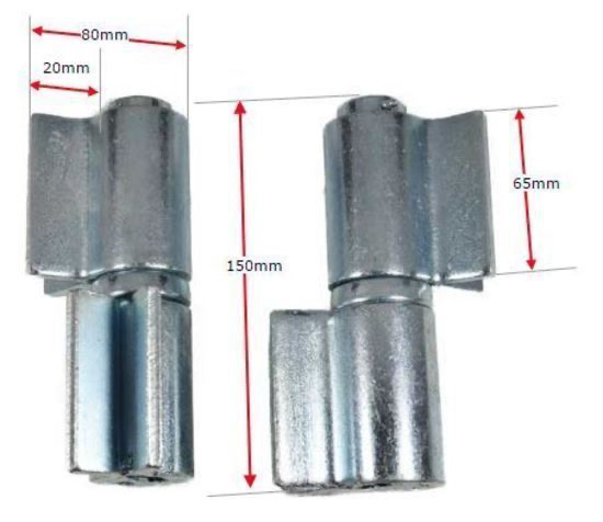 Heavy Duty Weld on Swing Gate Shackle Hinge-Pin 27mm - pair up to 1200kg gate.webp
