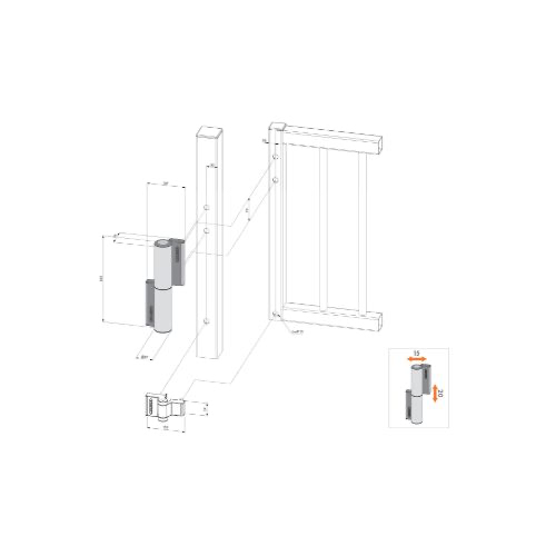 2Black Locinox Tiger Hydraulic Swing Gate Closer and Compact hinge all in One.webp