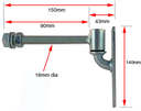 GUDGEON HINGE & TRUNNION HINGE Adjustable 90mm with 16mm Rod - (pair).webp