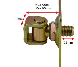 Adjustable  Swing gate Hinge with Fixing Plate - 20mm neck 100X100 PLATE- pair.webp