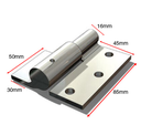 Swing Gate Weld to Screw hinge 16mm LH - pair - Zinc plated.webp