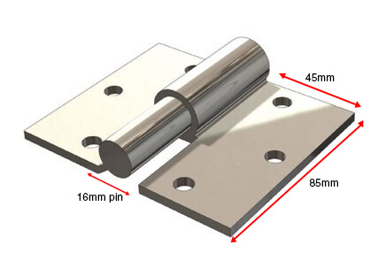 Swing Gate Screw to Screw hinge 16mm RH - pair - Zinc plated.webp