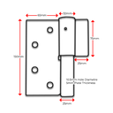 Heavy Duty Swing gate Weld to Screw  Hinge 25mm LH - pair- Zinc plated.webp