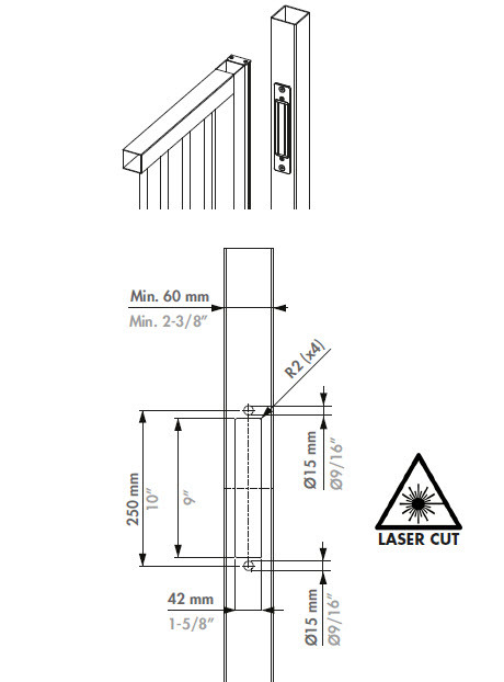 Aluminium finishing profile for sliding gates to combine with MAGUNIT.webp