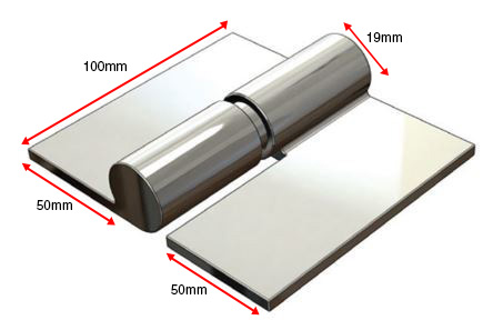 Heavy Duty  Industrial Weld to Weld Prison Hinge 19 mm LH - pair.webp
