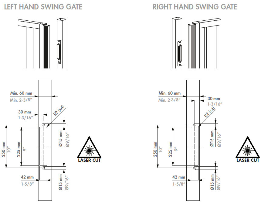 Aluminium finishing profile for swing gates to combine with MAGUNIT.webp
