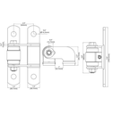 Steel BadAss Face Mount Hinge for Gates upto 450 kg - Zinc Finish - Each.webp