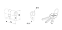 Europrofile cylinder with three keys 46 mm STD key Alike.webp