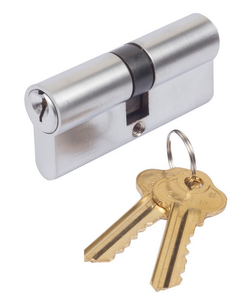 [AKB703] Locinox Euro Key Barrel, 70mm Full Cylinder, Keyed Alike - Bright Chrome 