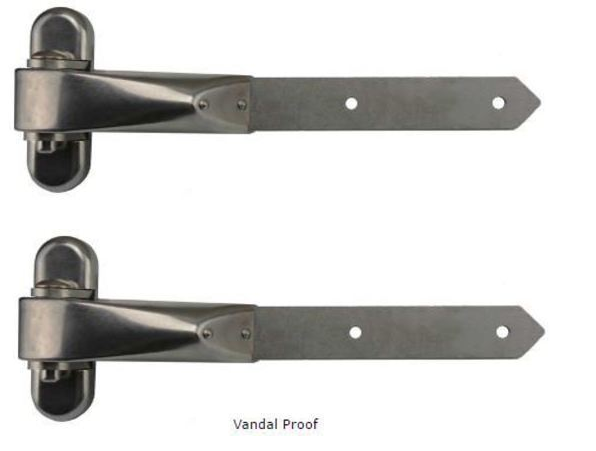 Locinox 4DW-300 Stainless Steel Strap Timber Gate Hinges 300mm Long - 2 Hinges