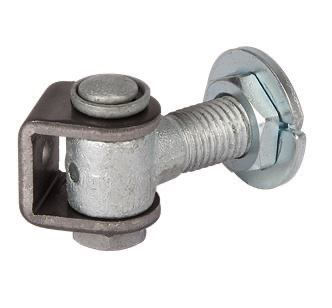 [AHN130] LOCINOX G90LR Galvanised Swing Gate Adjustable Hinge 20mm Pin with Rotating 65mm Neck- Pair