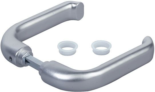 [AGH216] Locinox Insert Mortice Lock Handle - 3006S - Aluminium in Satin Chrome Silver - Pair