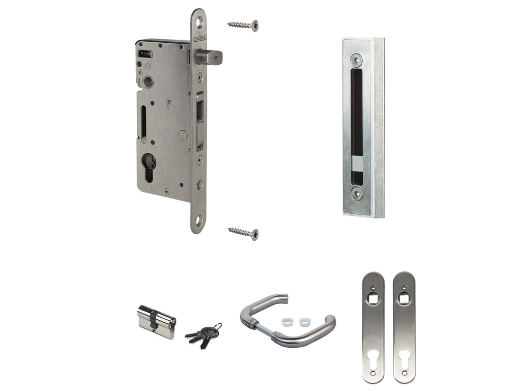 Stainless steel H -Wood Gates lock 60mm cylinder complete kit 