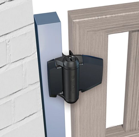 [AHN149] D&D TruClose Adjustable Self Closing Hinges for Gates up to 30kg : Black, for Metal/Wood, Two Legs
