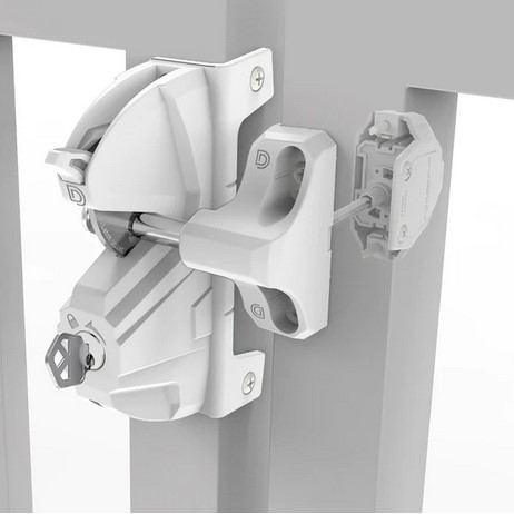 [AGLL550] D&D LokkLatch Deluxe Gate Latch- White, Double Sided, Keyed Different