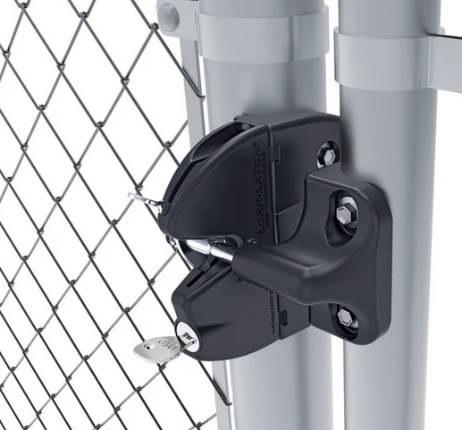[AGLL553] D&D LokkLatch General Purpose Gate Latch For Round Post - Black, Double Sided, Keyed Different