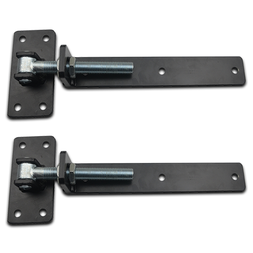 [AHN189] Adjustable Strap Hinge 20mm Pin 300mm Long in Black - For Timber Gates / 2 Hinges