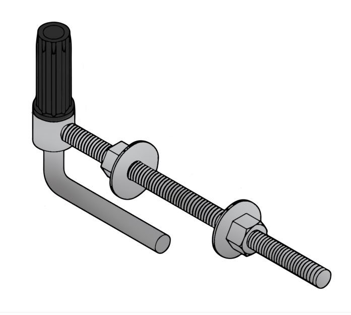 [AHN240] Farm Gate Hinge Anti Twist Gudgeon: 275 X 25 - Galvanized