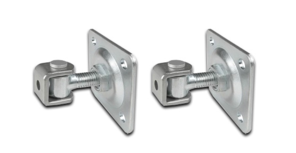 [AHN241] Adjustable Swing Gate Hinge with Fixing Plate - 24mm Neck 120x120 PLATE - Pair