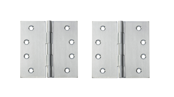 Pair - Steel Butt Hinges 100x100x2.5mm Finished - Zinc Plated
