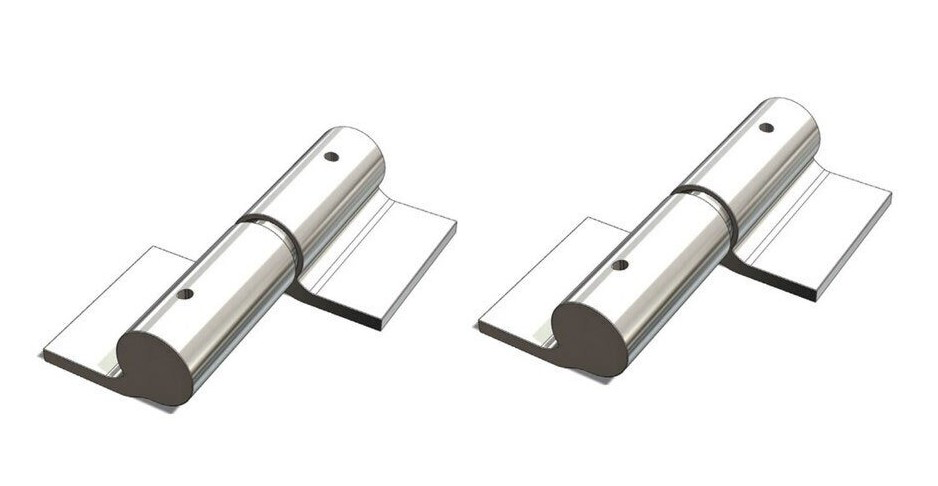 [AHN288] Swing Gate Weld to Weld Prison Hinge 16mm LH / pair - Zinc Plated