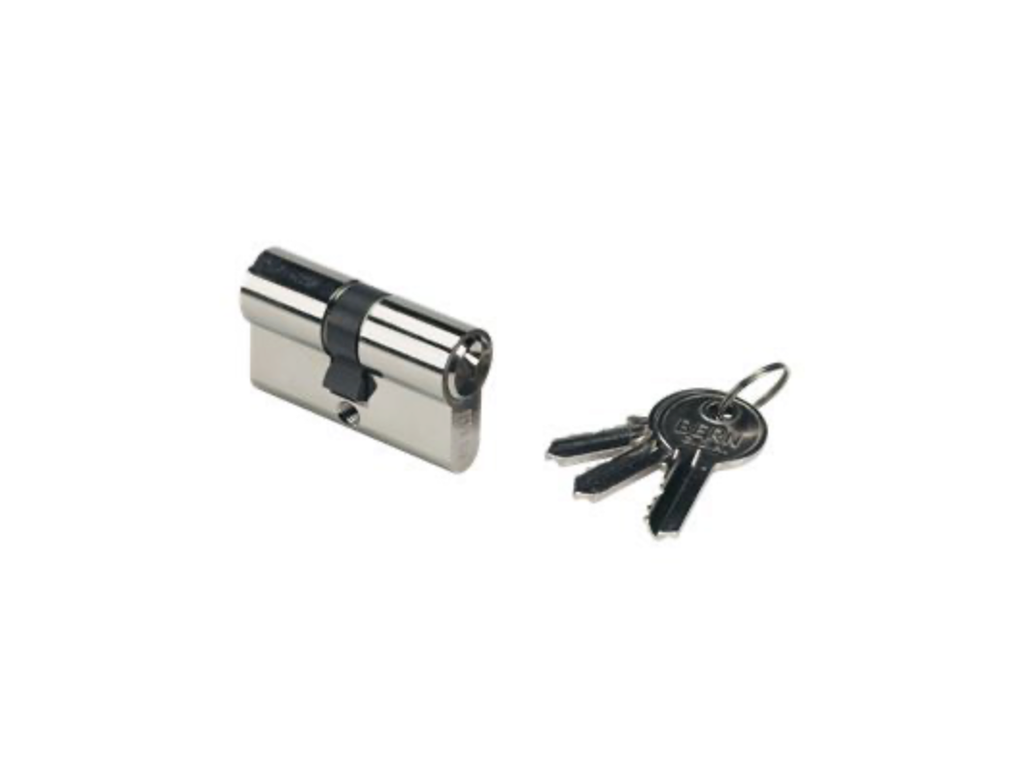 Euro Key Barrel, 80mm Full Cylinder, Keyed Alike - Bright Chrome