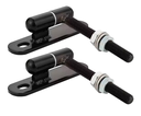 Heavy Duty Swing Gate Adjustable Gudgeon Hinge 40mm Plate M16/ Pair - Black