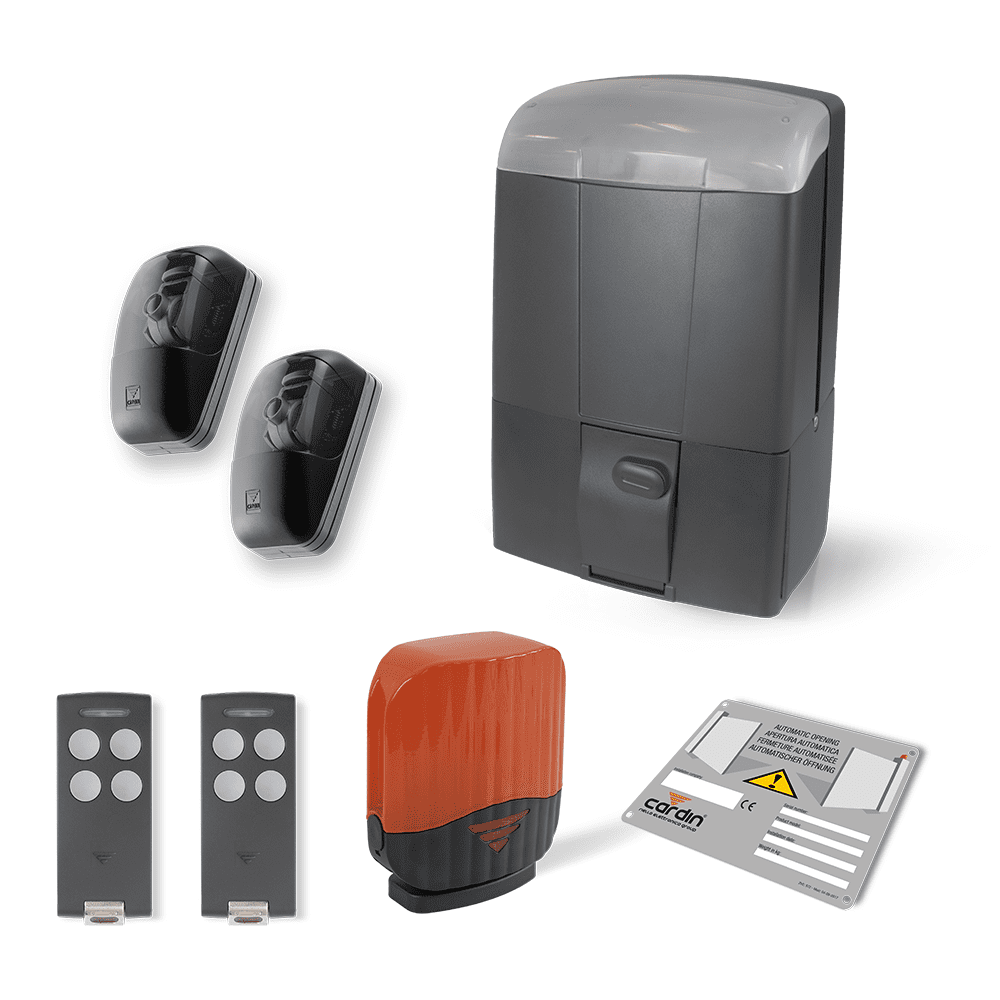 [CARDRACO24K] CARDIN SLX24DRACO 1000kg 24V Sliding Gate Motor with 2 x 4 CH Remotes & Saftey Kit