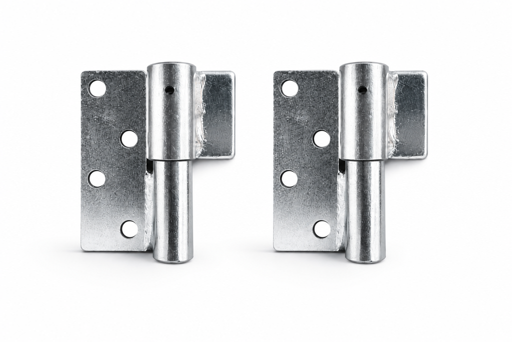 [AHN191L] Heavy Duty Swing Gate Weld to Screw Prison Hinge 19mm LH  Pair- Zinc Plated