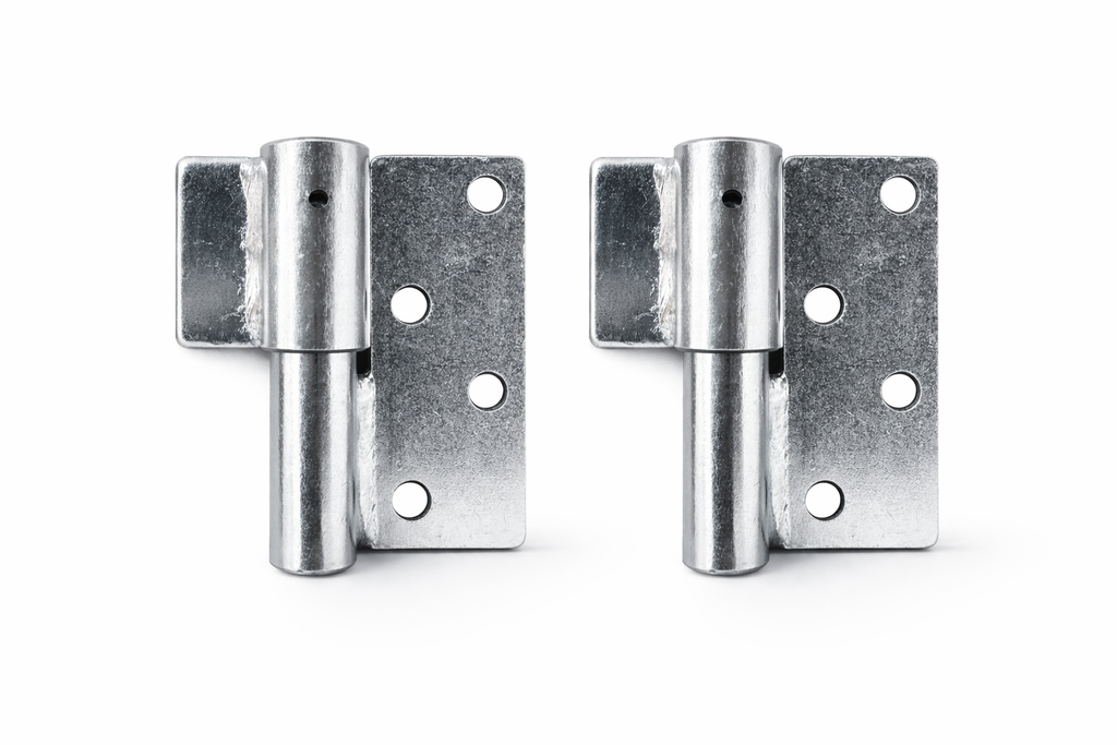[AHN191L] Heavy Duty Swing Gate Weld to Screw Prison Hinge 25mm LH  Pair- Zinc Plated