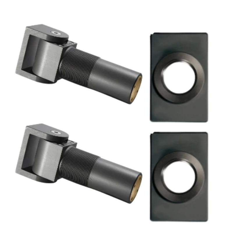D&D SureClose Weld-On Centre Mount Hydraulic Hinge Closer with Final Snap Action – 2 Hinges + 2 Post Mounting Brackets