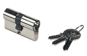 [AKB702] Euro Key Barrel, 80mm Full Cylinder, Keyed Different - Bright Chrome