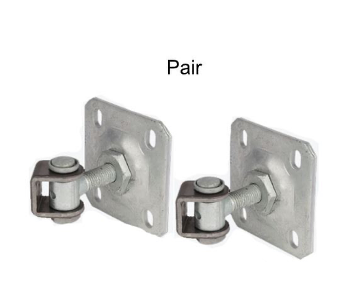 [AHN113] Hot Dipped Galvanized Adjustable Swing Gates Hinge with Fixing Plate - 20mm Neck  67mm Long - Pair